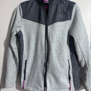 New Balance Women's Gray and Black Sweater Jacket Large